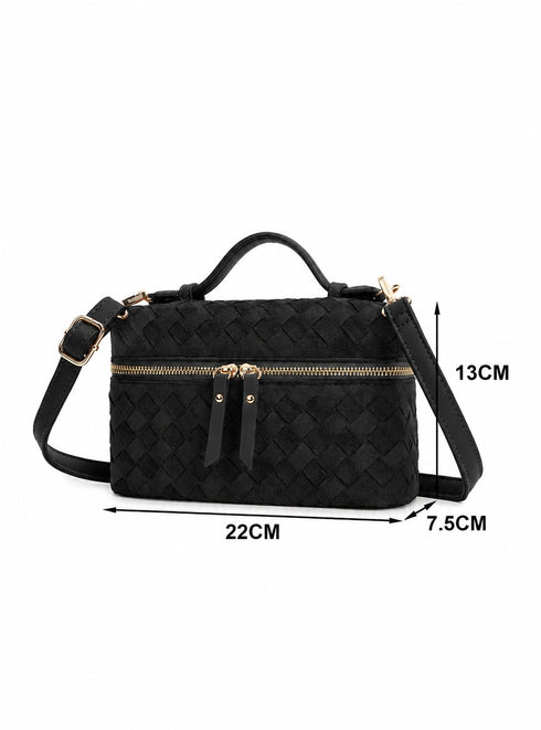 elise braided bag black