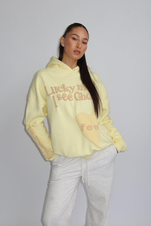lucky me hoodie yellow